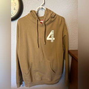 YG 4HUNNID Logo Hoodie Tan men’s size Large Vintage CALI